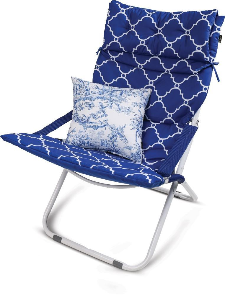 Кресло-шезлонг Nika Haushalt со съемным матрасом и декоративной подушкой HHK6/BL синий