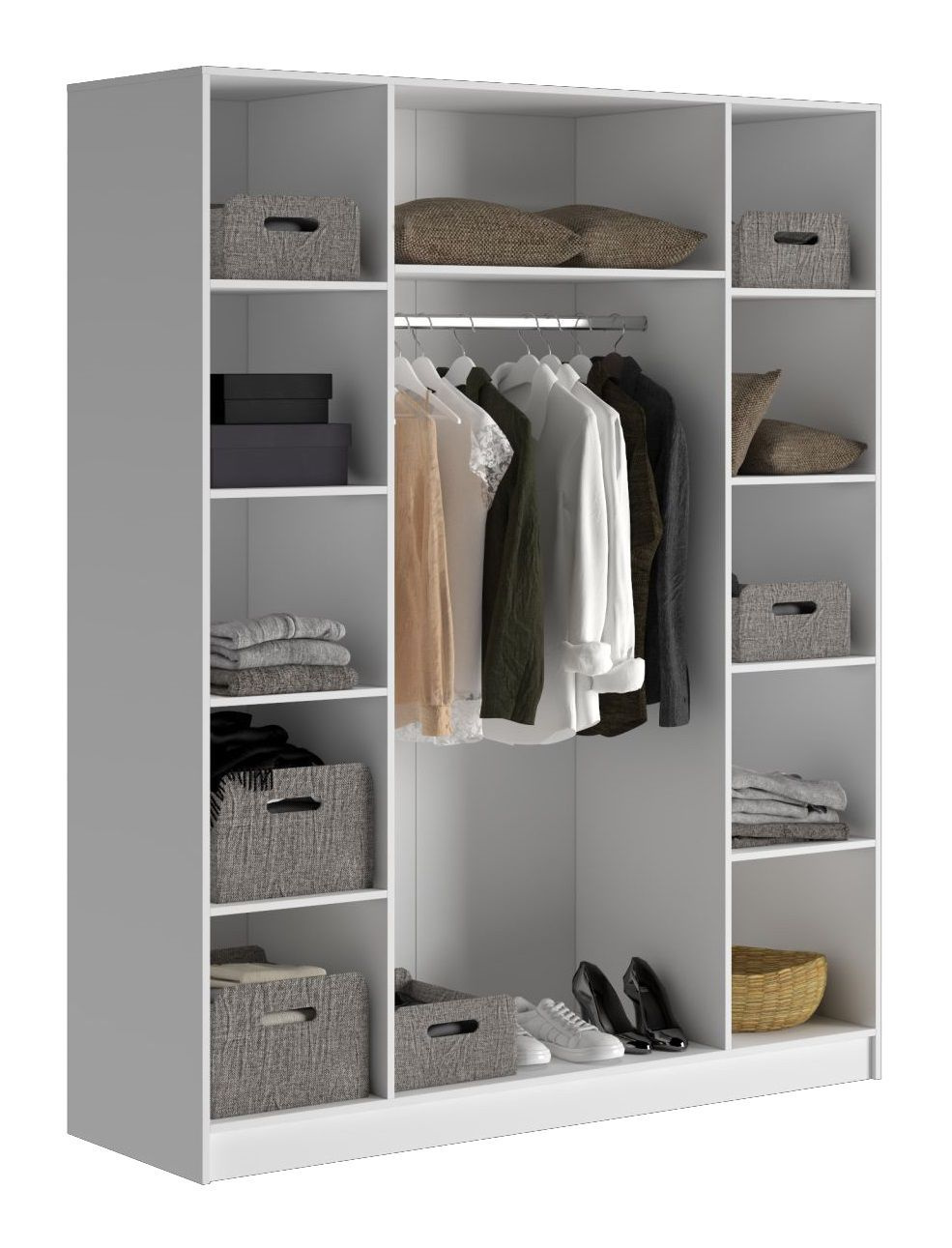 Шкаф распашной ОРИНОКО Шкаф 4-х ств. Бостон 1,6, ЛДСП Белый/Белый. БАЕР ...