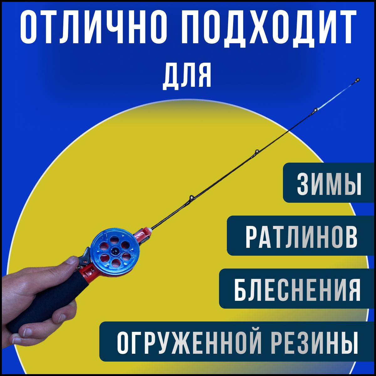 Зимний спиннинг для блеснения/ Зимняя удочка / ПРЕМИУМ - купить с ...