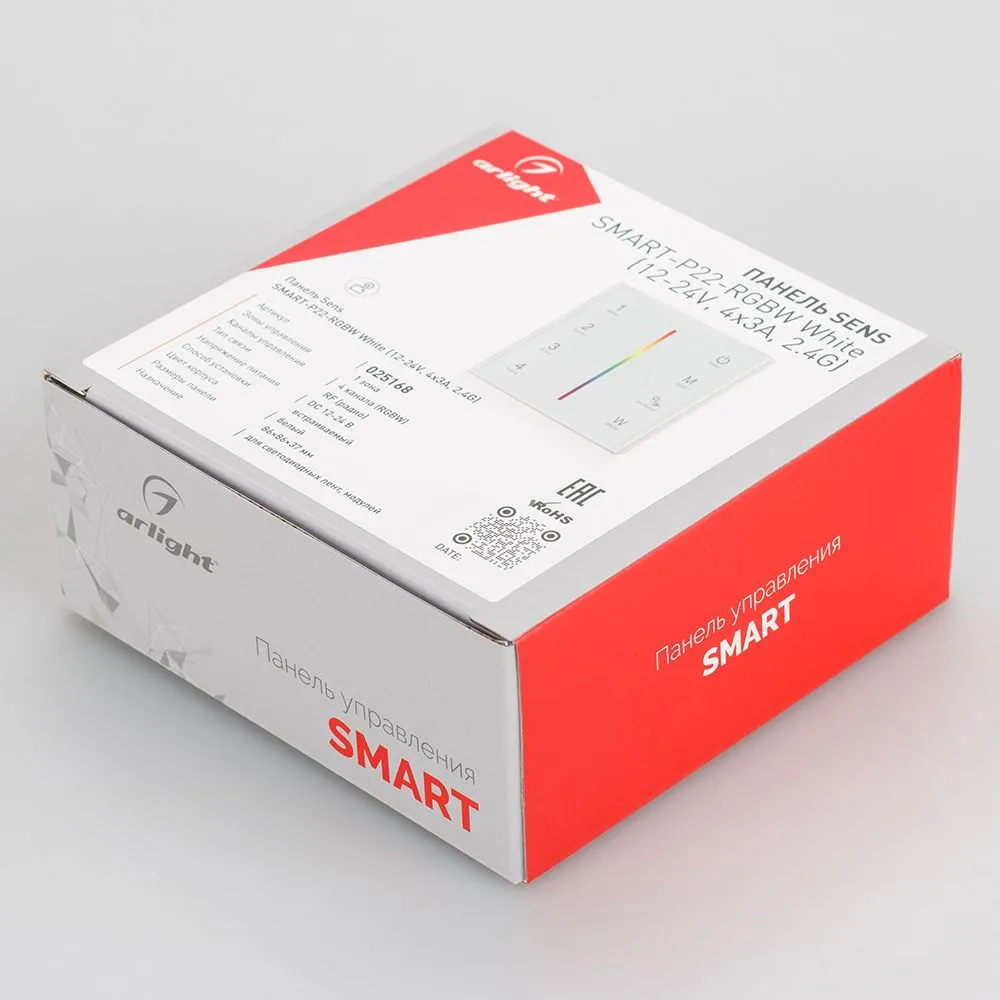 Панель Sens SMART-P22-RGBW White 12-24V 4x3A 24G Arlight IP20 Пластик 5 лет, 24 г, фото 4