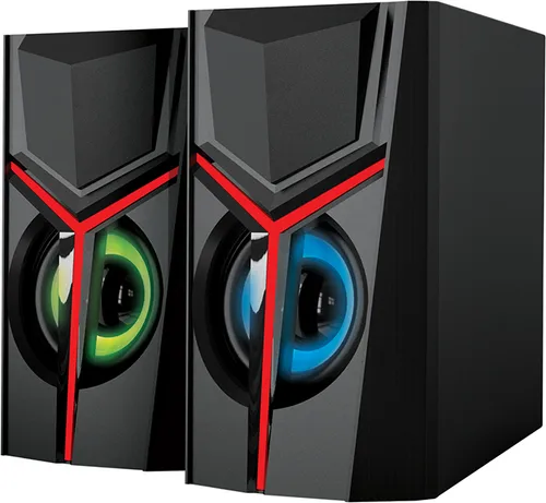 Акустическая система 2,0 Qumo Tron AS007, 10ВТ, RGB подсветка USB+3.5 jack, объемное звучание