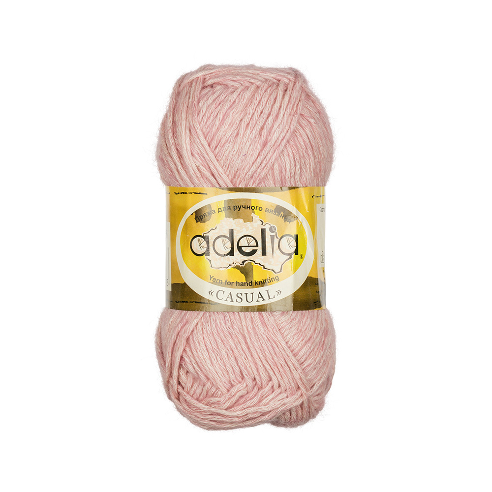 Пряжа Adelia Casual 72% хлопок, 28% акрил, 50 г, 130 м, сиреневый меланж