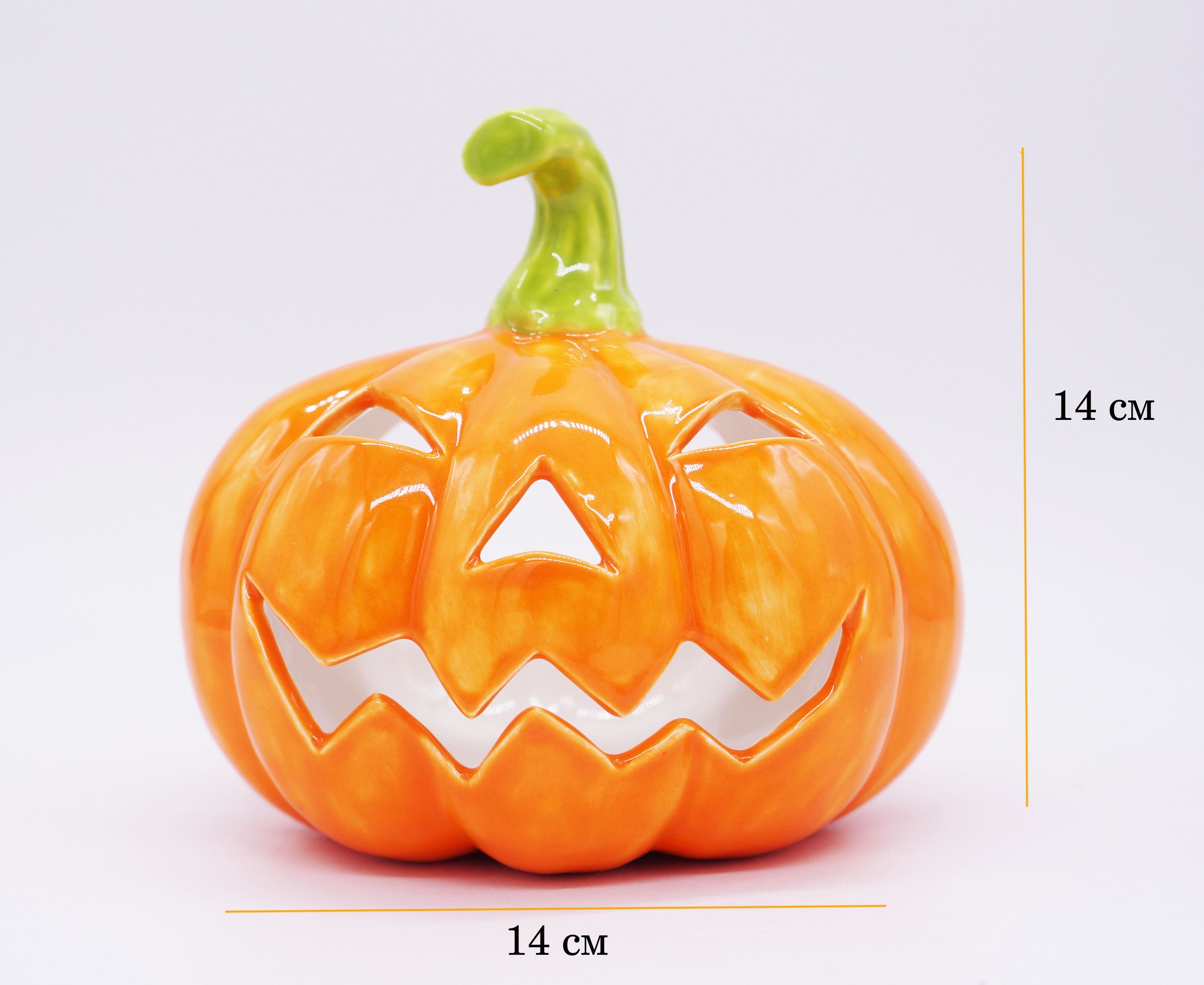 Тыква на Хэллоуин керамическая декоративная подсвечник Джек фонарь ...