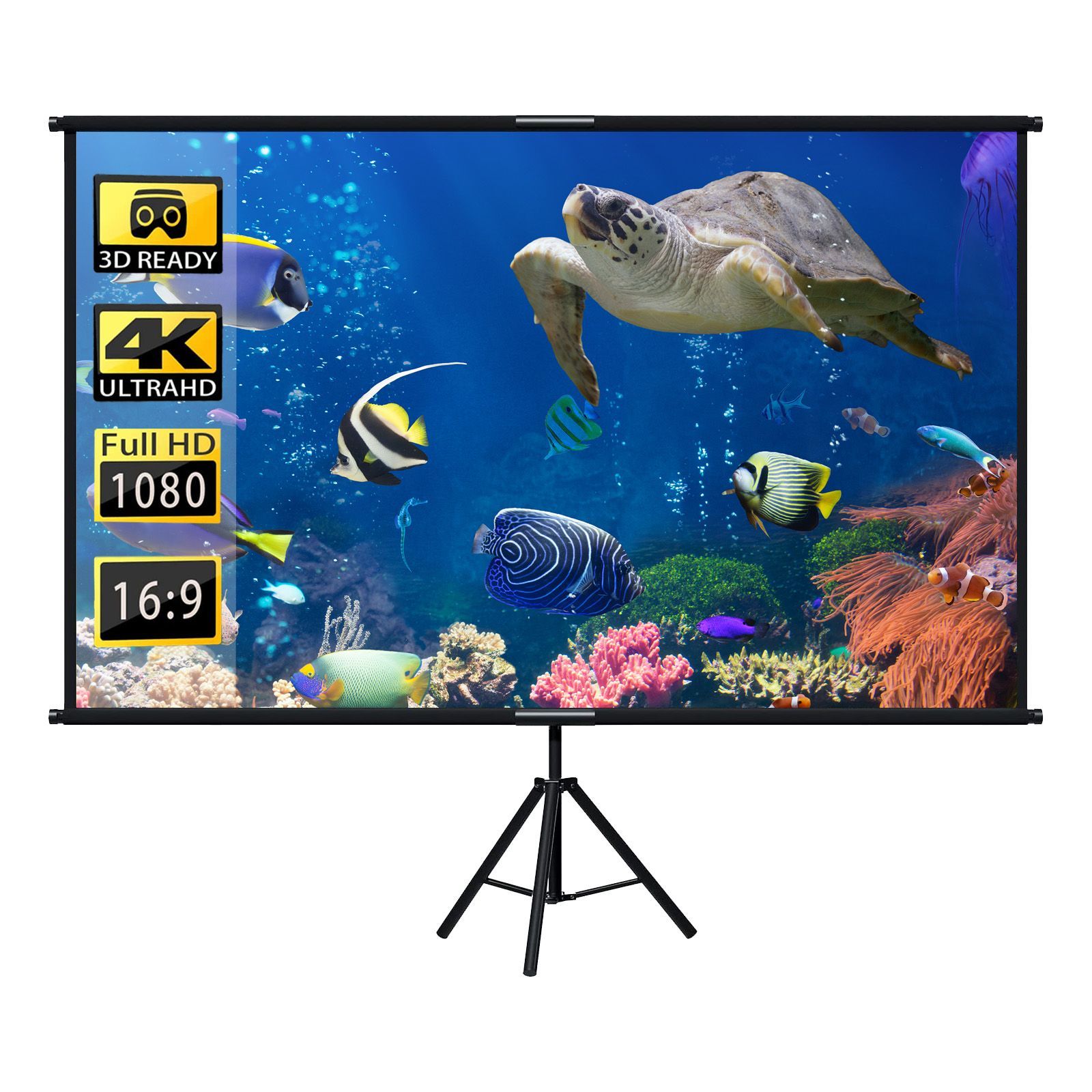 Экран для проектора напольный 100 дюймов 16:9 портативный проекционный ...