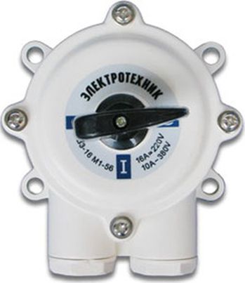 ВыключательпакетныйЭлектротехникПВ-3х16М1трехполюсной16АIP5656пластмассовыйкорпус,белый115х100х85мм,ET001670/переключатель