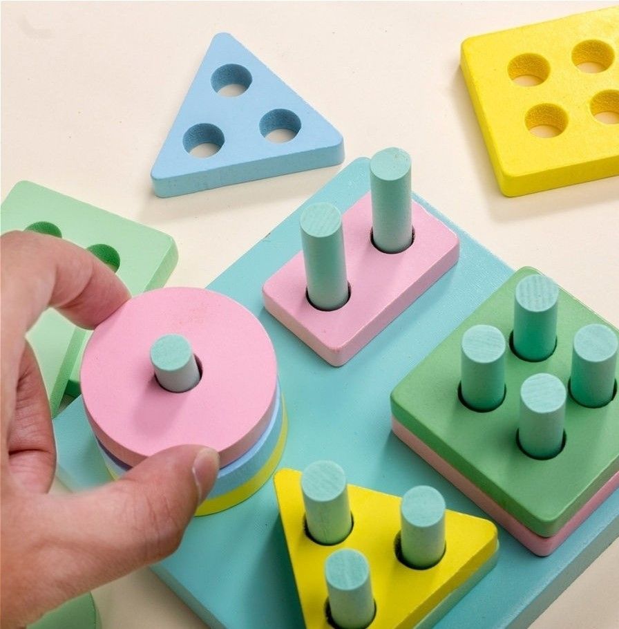 Деревянный сортер квадрат развивающий, Детская игрушка пирамидка на ...