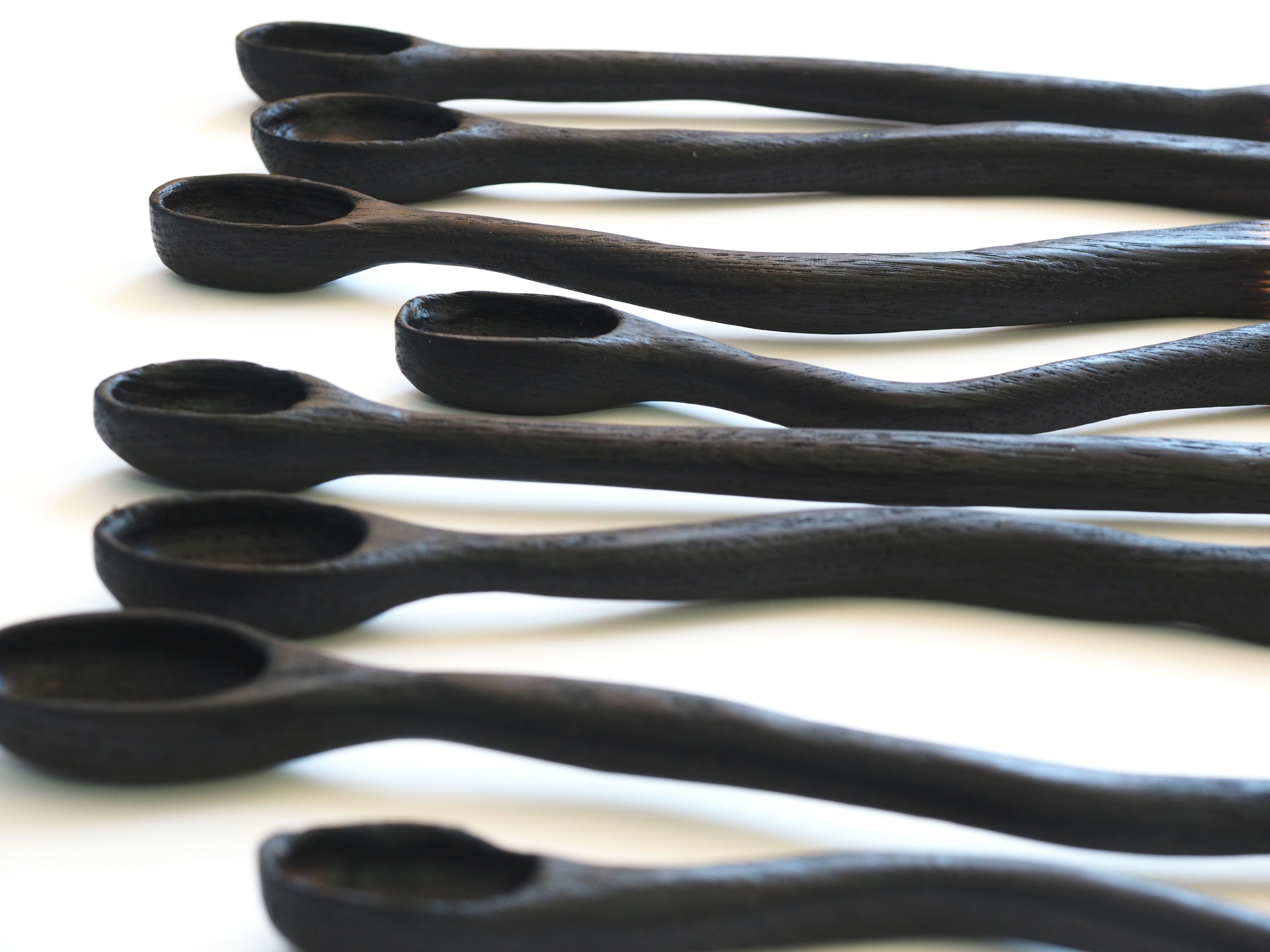 Набор из пяти деревянных декоративных ложек ручной работы "Спички ...