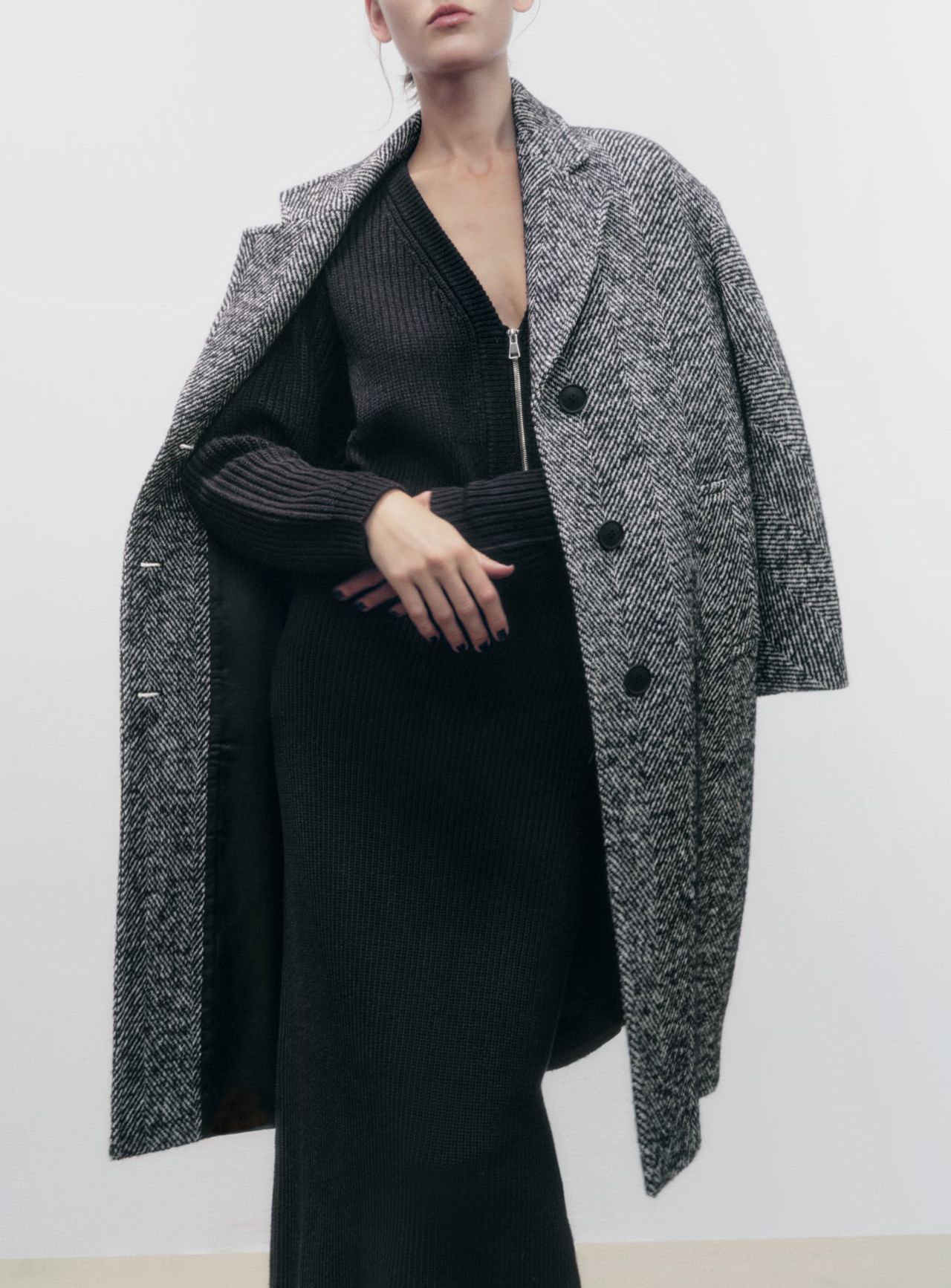 Пальто Zara, Зима, размер 46, цвет серый, Шерсть, Полиамид - купить повыгодной цене в интернет-магазине OZON (1145583224)
