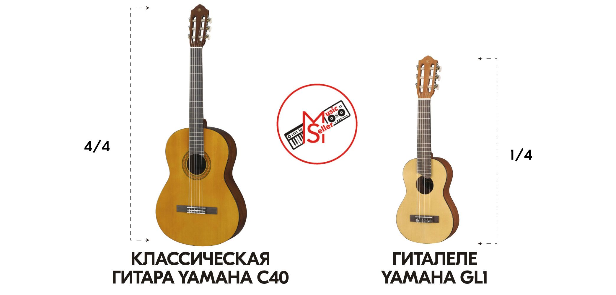 Гиталеле / Маленькая акустическая гитара Yamaha GL1 - купить с ...