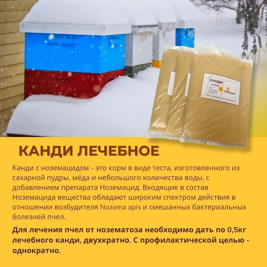 Канди медовое для пчел с нозематом 3 кг - купить с доставкой по ...