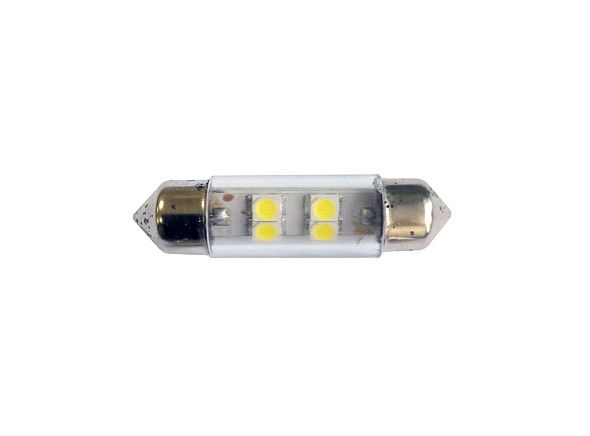 Лампа светодиодная софитная 12В/10Вт (3528) 36/38 S8,5 WHITE салон, ном.знак "Маяк"