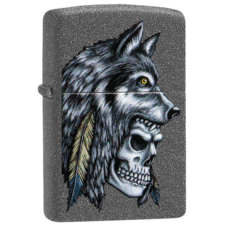 Зажигалка бензиновая ZIPPO Wolf Skull Iron Stone #1