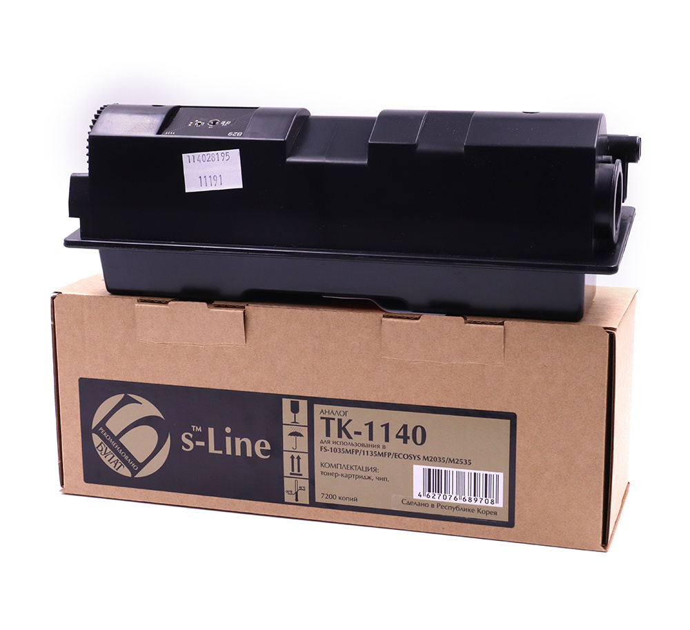 Расходник для печати БУЛАТ s-Line TK-1140 с чипом, TK1140, Черный ...