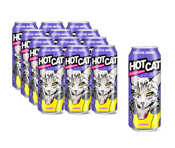 Энергетический напиток "HOTCAT barberry" ("ХОТКЭТ барберри"), 12 шт х 0 ...