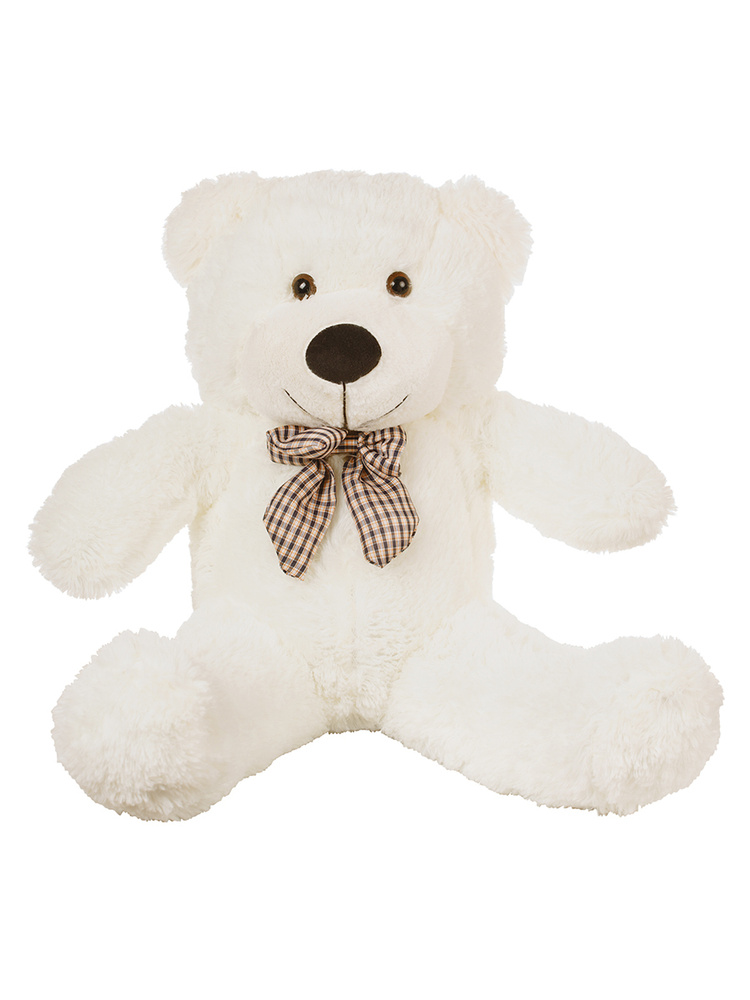 Большой белый плюшевый мишка 80 см - купить с доставкой по выгодным ...