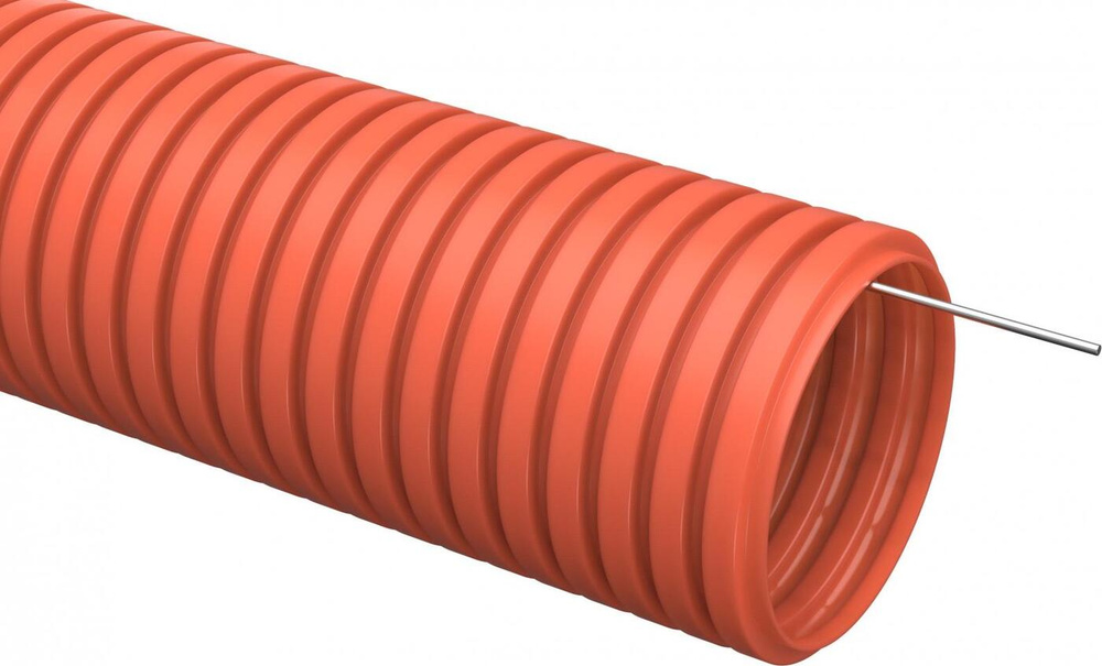 Труба ПНД IEK гофрированная D16 с зондом оранжевая (комплект из 100 м)  #1