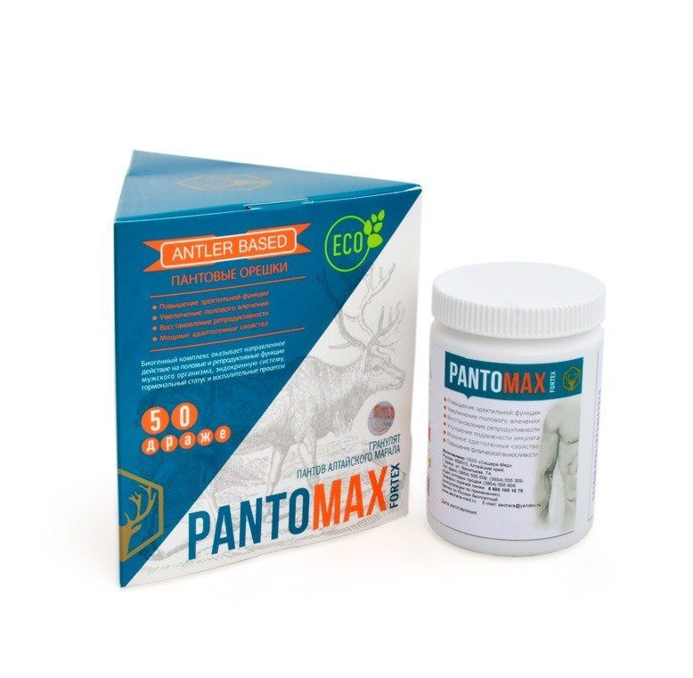 "Pantomax" пантовые орешки для мужчин, 50 драже #1