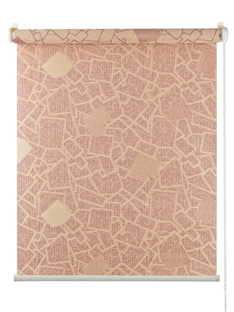 Миниролло ПраймДекор "Геометрия", золотисто-брусничный, 37Х170 #1
