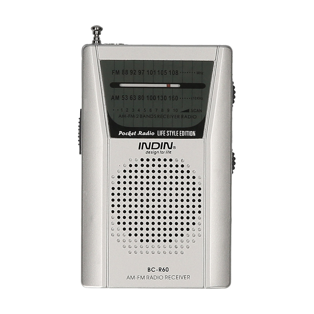 INDIN BC-R60 AM FM портативное карманное радио с батарейным питанием ...