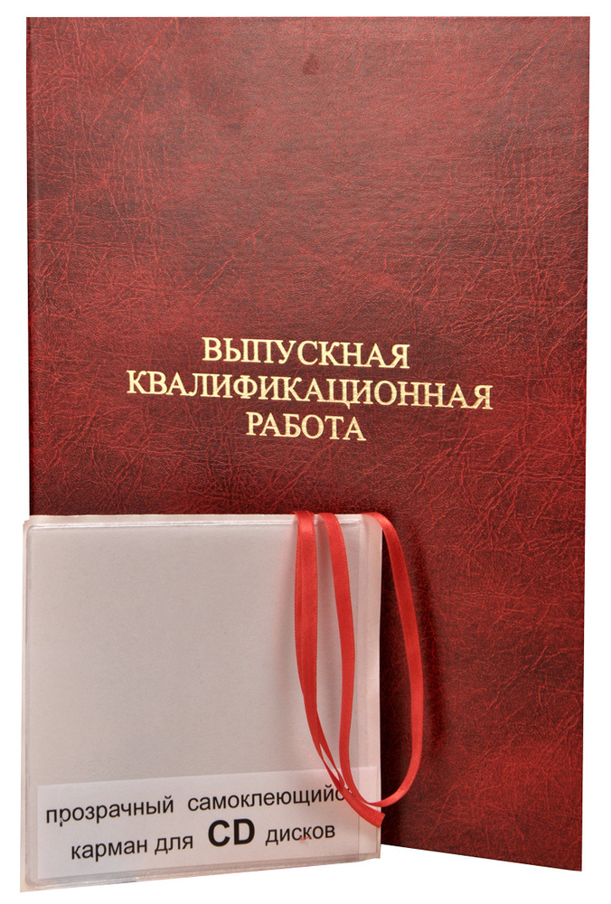 Папка для Выпускной квалификационной работы с конвертом для CD. Переплет на ленту. 1шт  #1