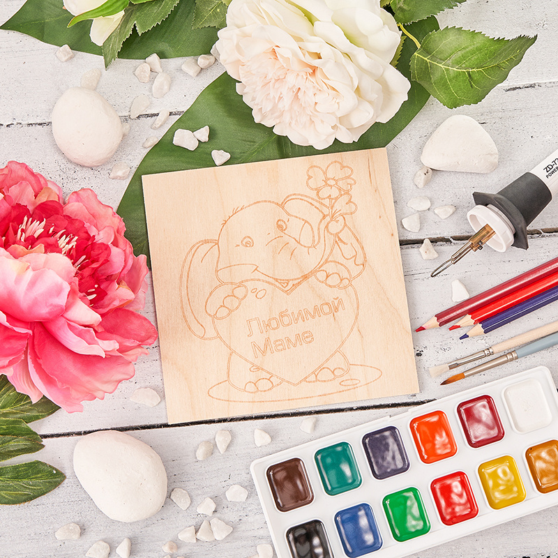 Доска для выжигания "Поздравление" REXANT, 15х15 см - купить с ...