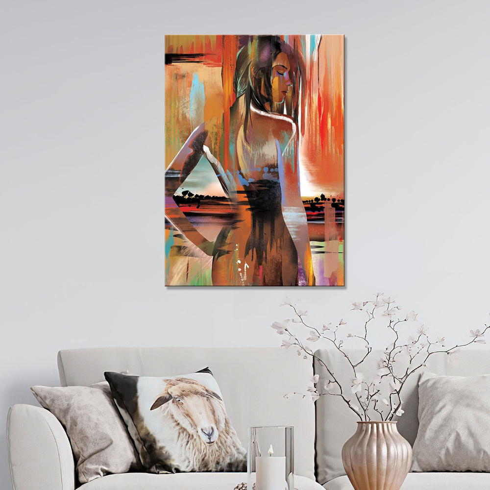 Интерьерная картина на холсте на стену/постер/ Арт силуэт девушки 40х55 -  купить по низкой цене в интернет-магазине OZON (291727424)