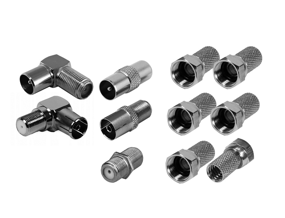 Разъем на кабель "F коннектор", ТВ штекер прямой, ТВ штекер угловой, ТВ ...