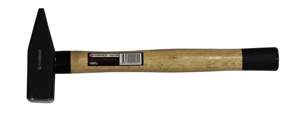 Молоток слесарный с деревянной ручкой и пластиковой защитой у основания (1500г) Forsage F-8221500  #1