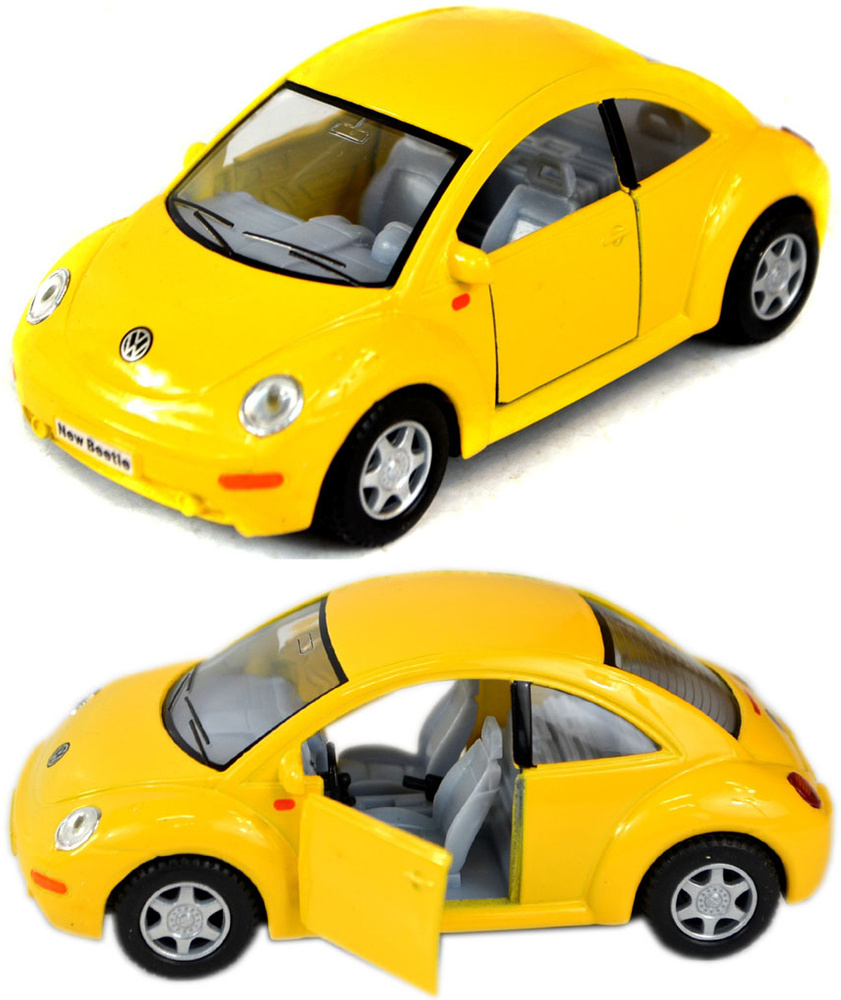 Машинка металлическая Kinsmart 1:32 Volkswagen Beetle New (Жук Рестайлинг)  5028DKT инерционная, двери открываются / Желтый - купить с доставкой по  выгодным ценам в интернет-магазине OZON (307540183)