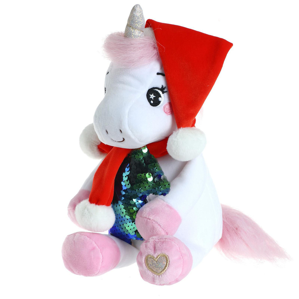 Мягкая игрушка POMPOSHKI "Единорожка", новогодняя, 21 см - купить с ...