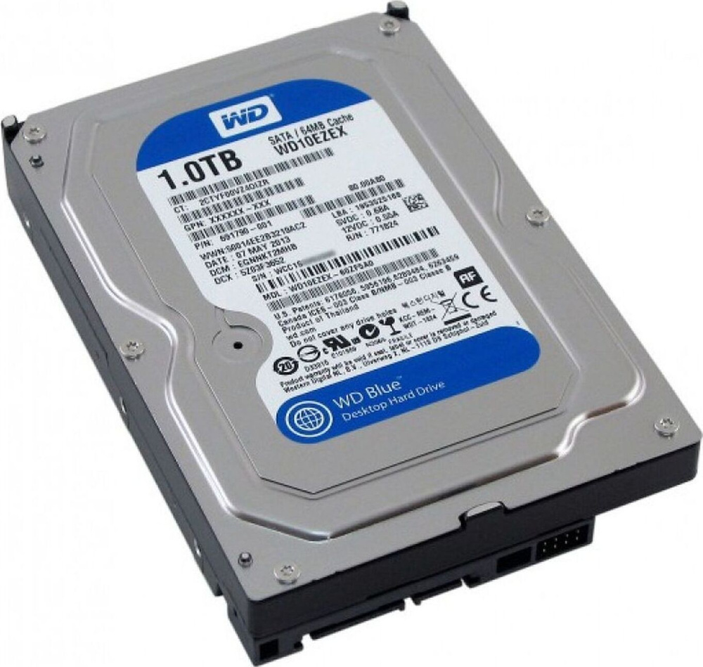 Western Digital 1 ТБ Внутренний жесткий диск Blue 3.5" 7200 (WD10EZEX)  #1