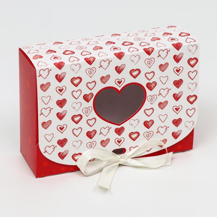 Upak Land, Подарочная коробка сборная с окном "Сердца", 16,5 х 11,5 х 5 см, 5 штук  #1