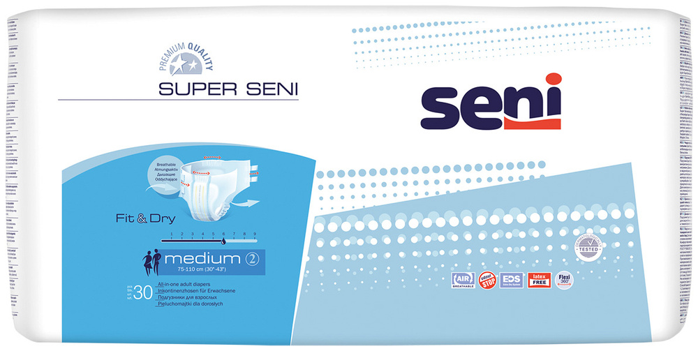 Подгузники для взрослых Super Seni medium (обхват 75-110 см), 30 шт.. Уцененный товар  #1