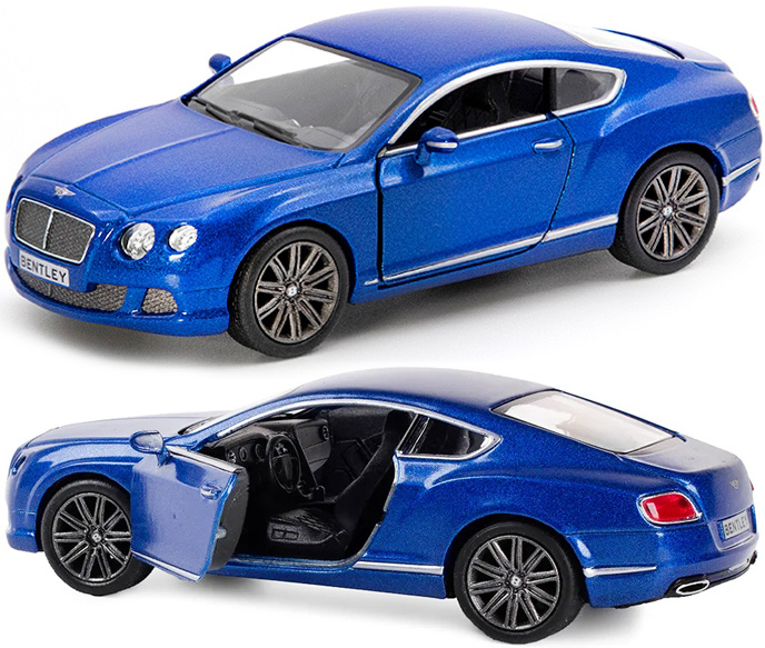 Машинка металлическая Kinsmart 1:38 2012 Bentley Continental GT 5369DKT инерционная, двери открываются #1