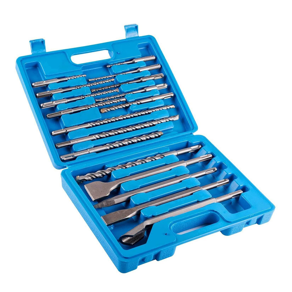 Набор сверл и зубил SDS Plus из 17 шт. для бетона и кирпича - купить по ...