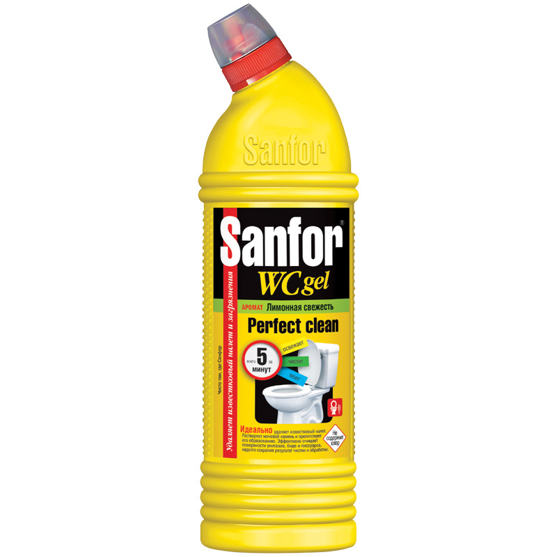 Средство для туалета Sanfor WC Lemon Fresh, гель, 750 мл #1