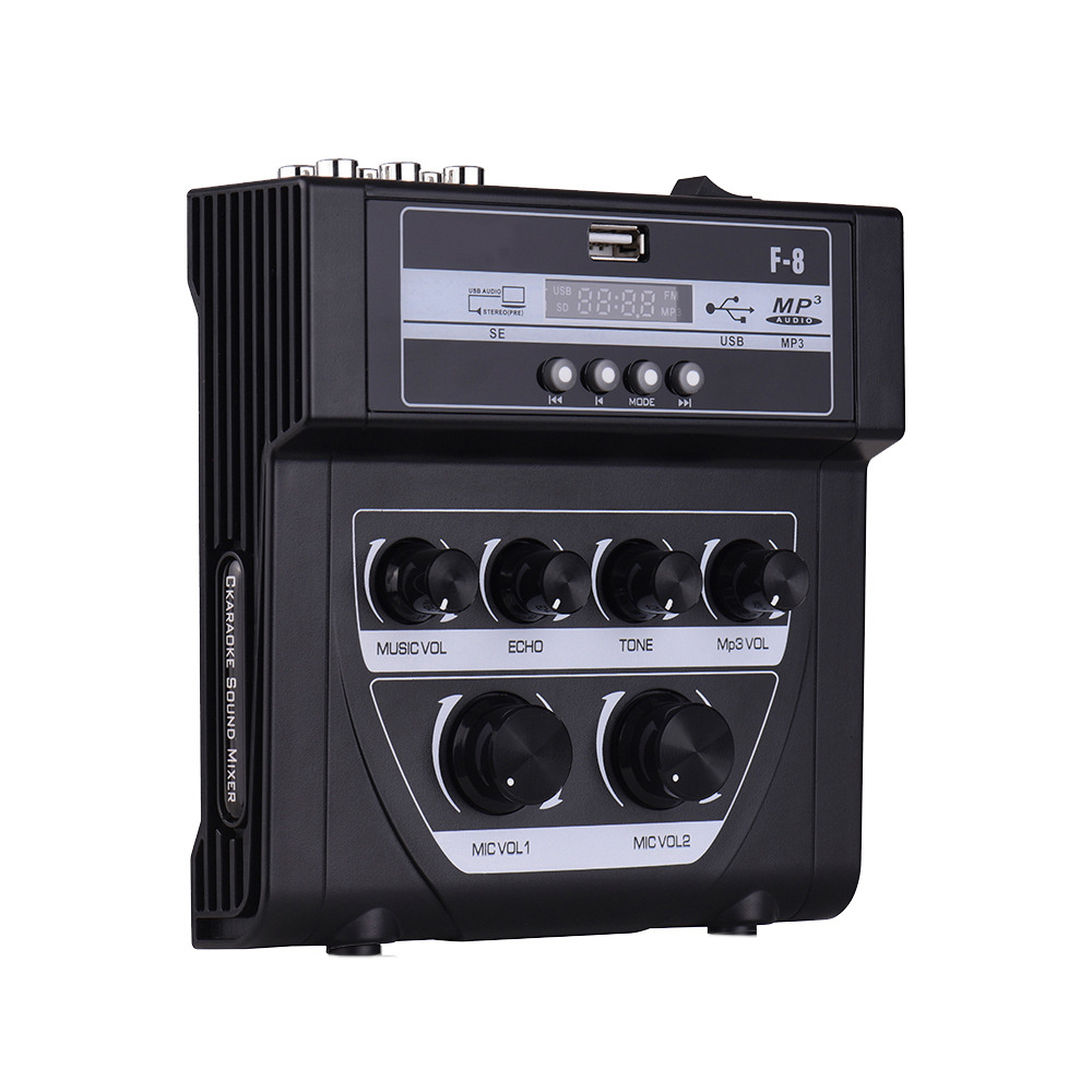 MF8 Домашний микшерный микрофонный усилитель с записью Bluetooth вилка ...