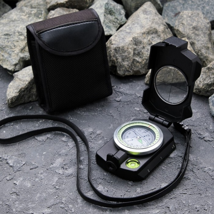 Компас походный многофункциональный "Искатель", черный, для спортивного ...