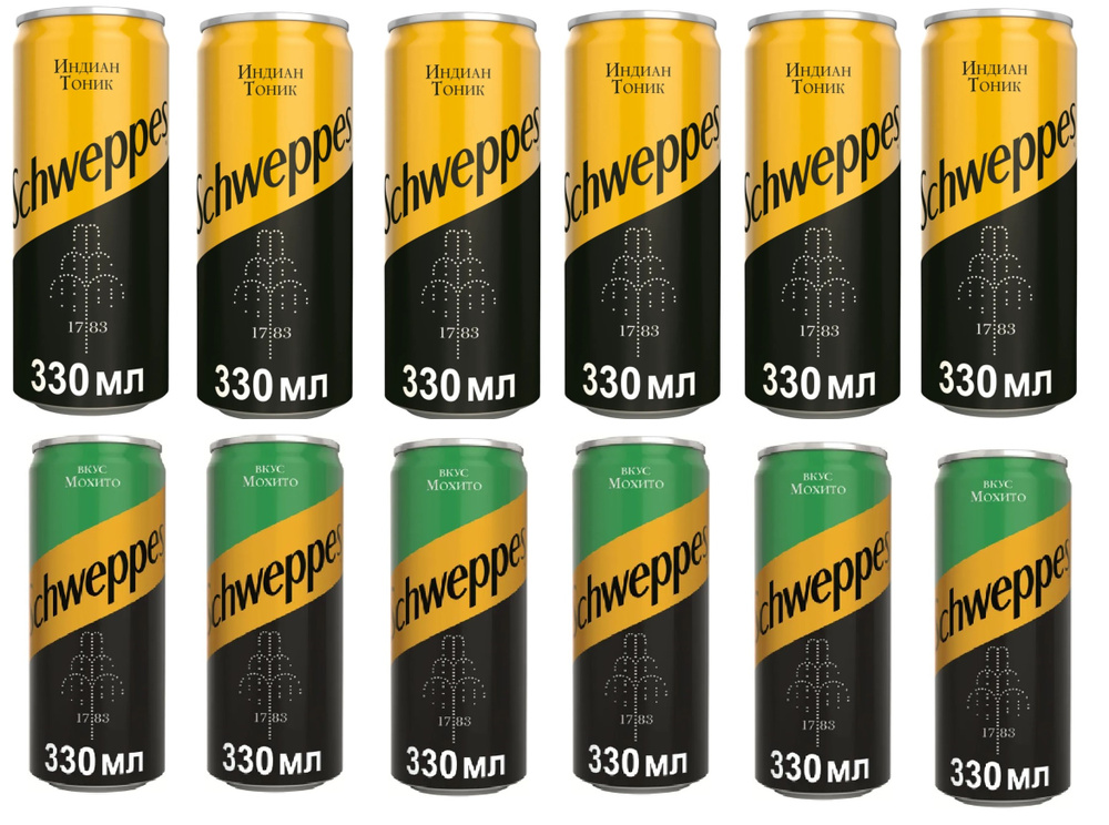 Газированный напиток Schweppes МИКС Indian Tonic 6шт., Mojito 6шт., 0,33 л  #1