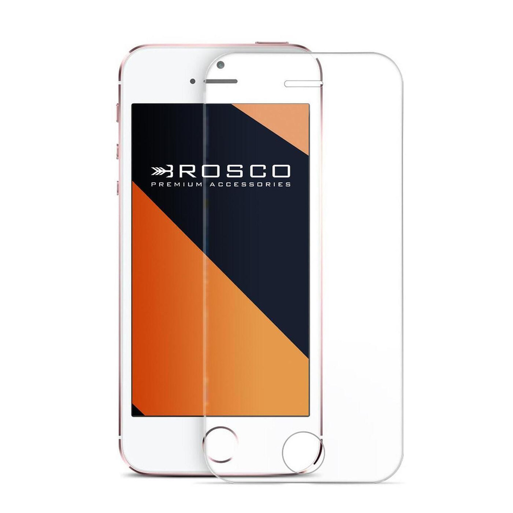 Прозрачное защитное стекло ROSCO с отступом для Apple iPhone 5, 5s и SE ...
