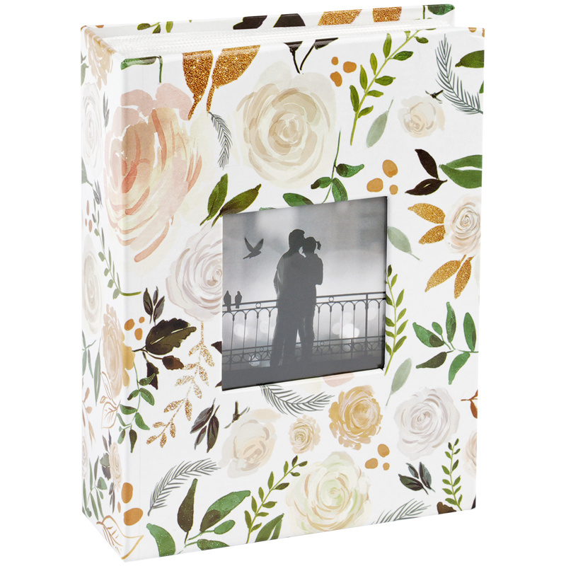 Фотоальбом альбом для фото 10х15, свадебный на 100 фотографий, 50 листов ArtSpace "White flowers" / Подарок #1