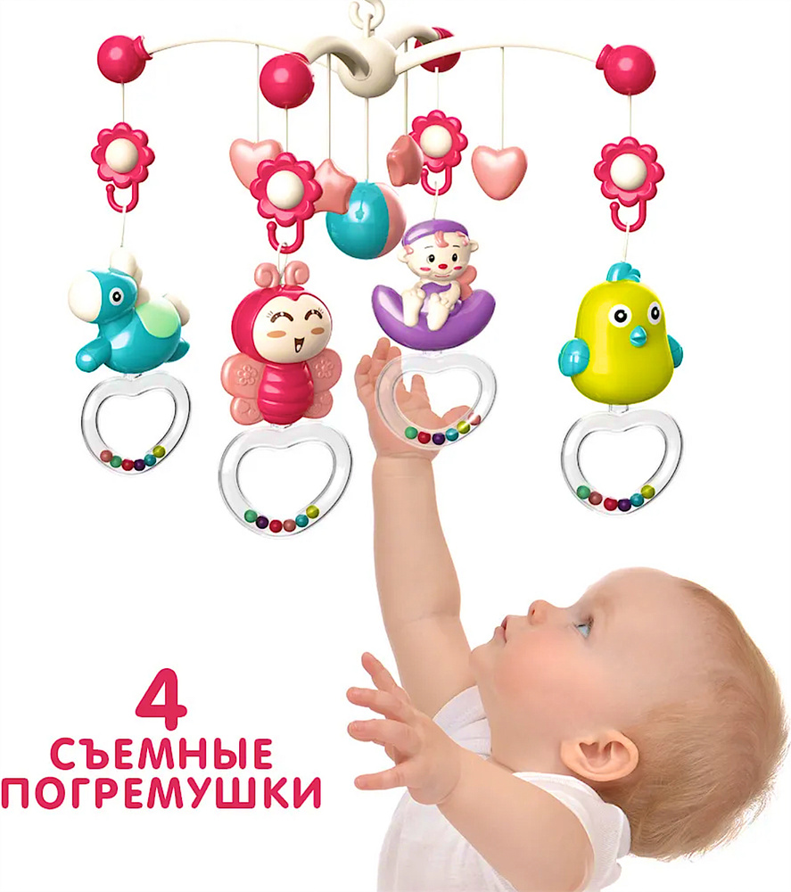 Музыкальная мобиль/музыкальная карусель/на кроватку/яркая/развивающая/с ...