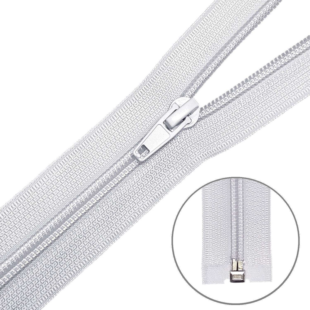 Молния спиральная T5, длина 40 см, разъемная, цвет D337 светло-серый, 1 ...