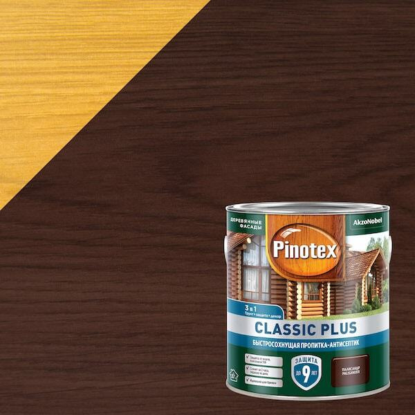 Pinotex Classic Plus (2,5 л Палисандр ) Пинотекс Классик Плюс Быстросохнущая пропитка-антисептик на гибридной #1