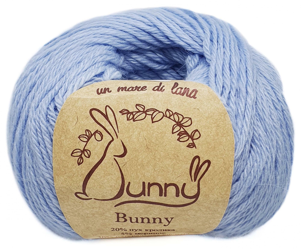 Пряжа Bunny Wool Sea (060), 50г, 200м, 20% пух кролика, 5% меринос, 30% натуральная вискоза, 45% нейлон #1