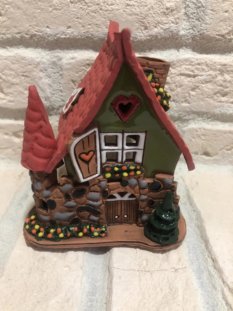 Аромалампа Керамический домик Подсвечник ручной работы Подставка для ...