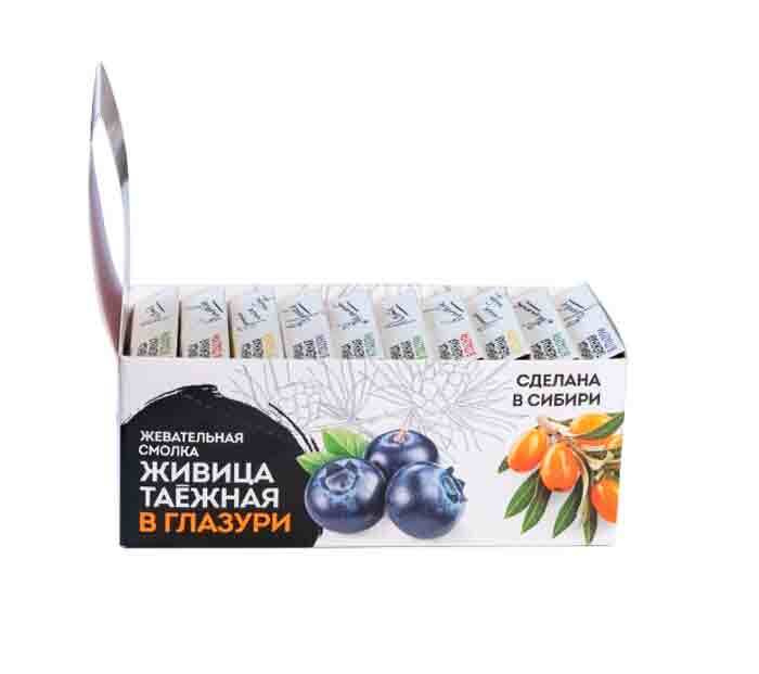 Живица алтайская в натуральной фруктовой глазури Ассорти жевательная смолка 10 упаковок по 5 шт  #1