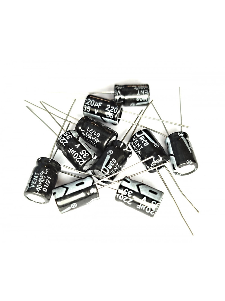 Конденсатор электролитический 220мкФ 35В 20% (10 шт) - купить с ...