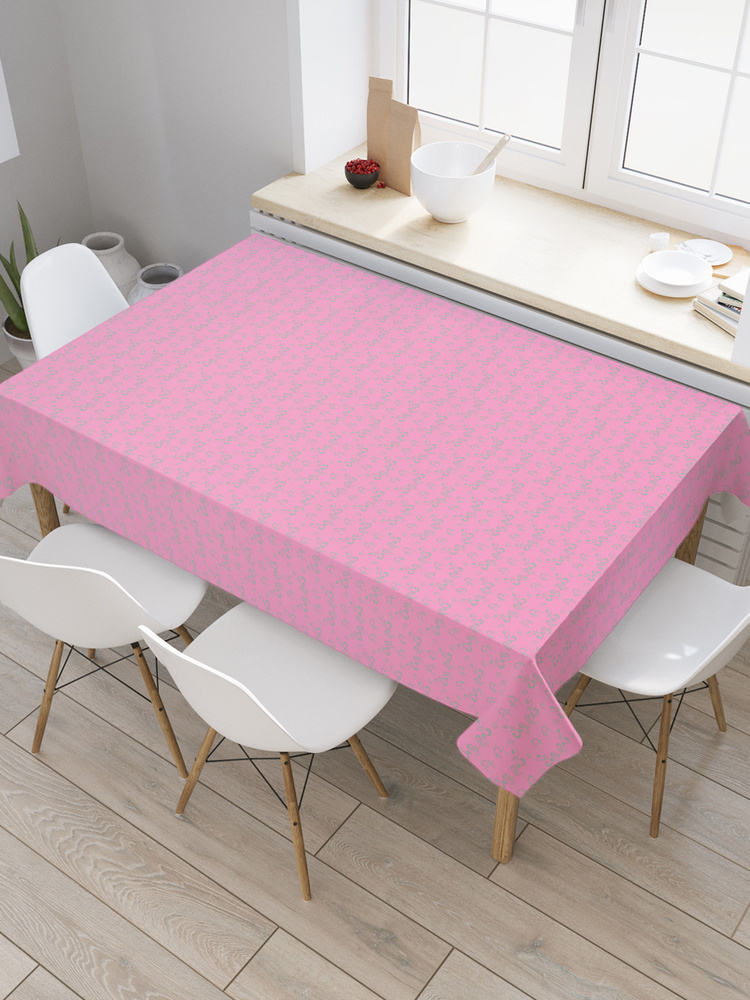 Прямоугольная водоотталкивающая скатерть на стол "Неразборчивые каракули" 145х180, JoyArty #1