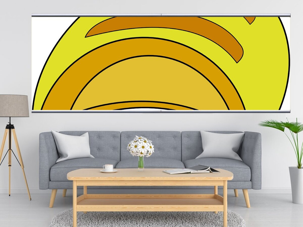 Картина на холсте Хлеб, еда, желтый 240x90 см. с алюминиевыми подвесами,  в тубусе - купить по низкой цене в интернет-магазине OZON (563937413)